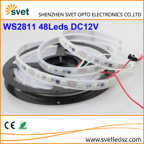 Digital Addressable RGB Led Strip DC 12V SMD 5050 48 Leds / M 16 External WS2811 ICs